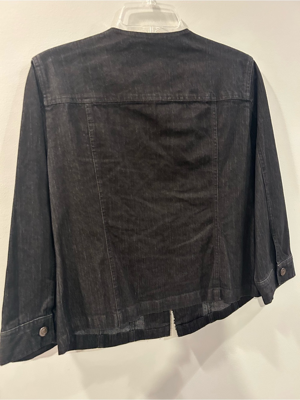 Ruby Rd. Black Jean Jacket with Rhinestone & Ruffle Trim - Picture 5 of 6